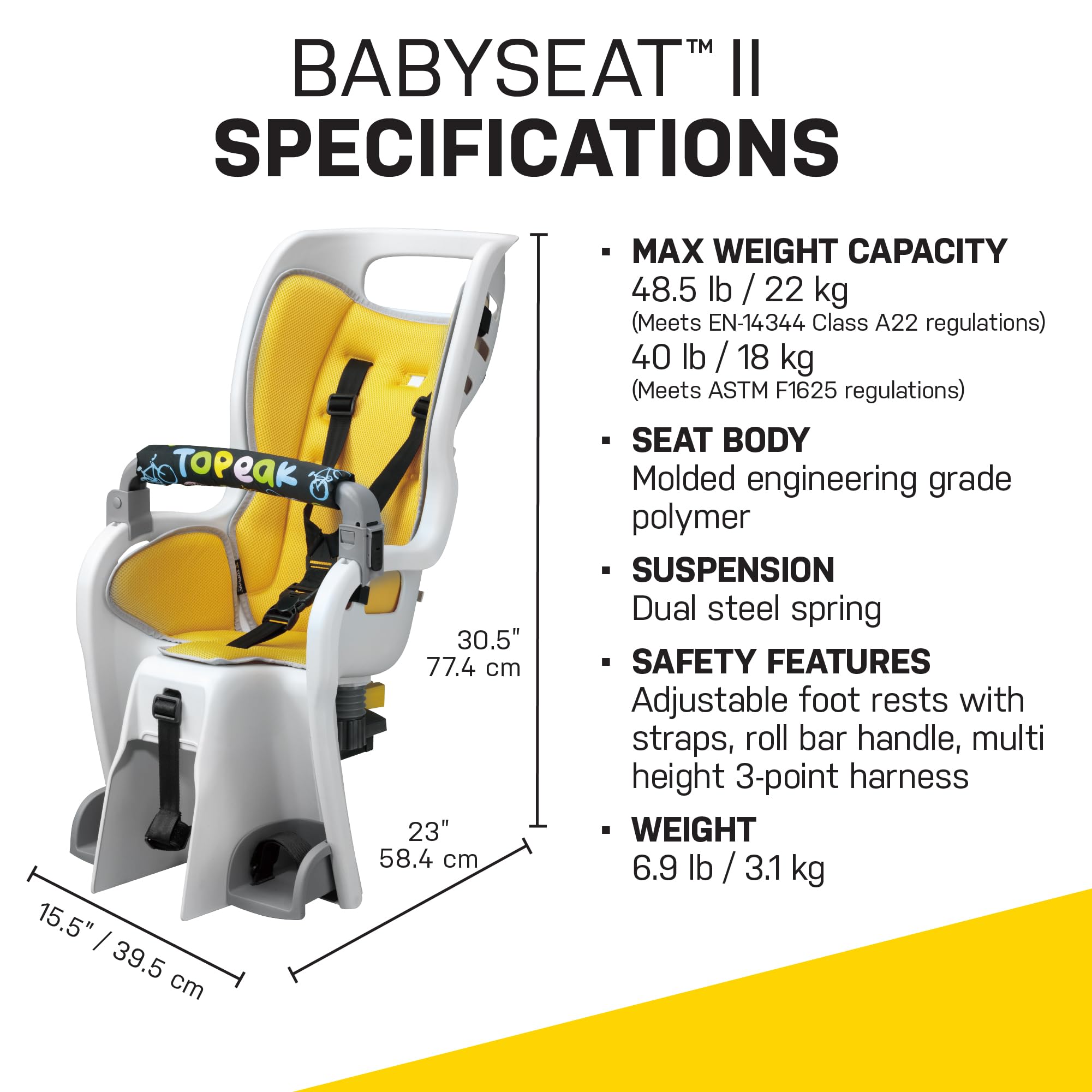 Amazon.com : Topeak BabySeat II (Without Rack) – Bike Seat with